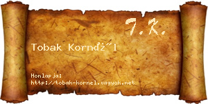 Tobak Kornél névjegykártya