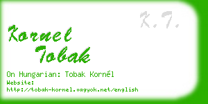kornel tobak business card